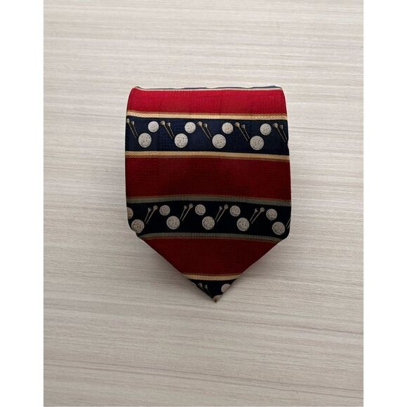 Amherst and Brock  Golf Themed Silk Tie - Picture 1 of 9
